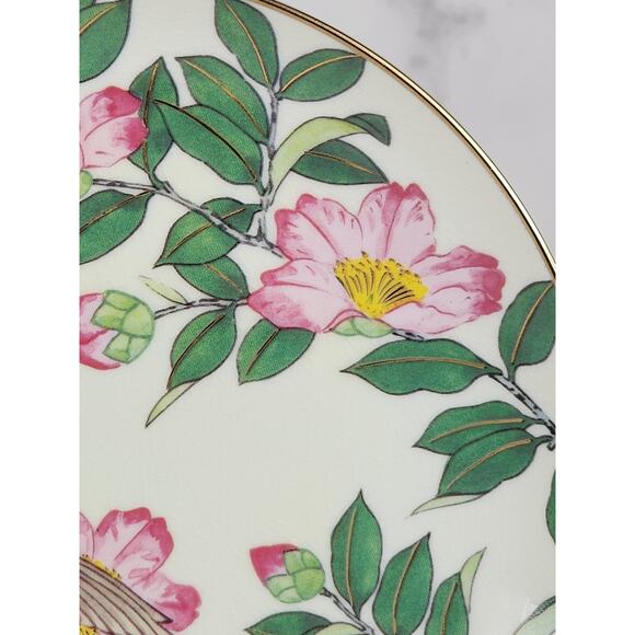 Satsuma Sasanqua & Thrush Garden Of The Orient 7 1/2" Asian Plate Japan - Picture 4 of 15